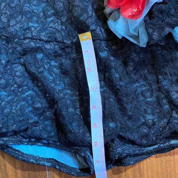 Dance Costume Black Lace Flowers Size AS - Picture 3 of 10